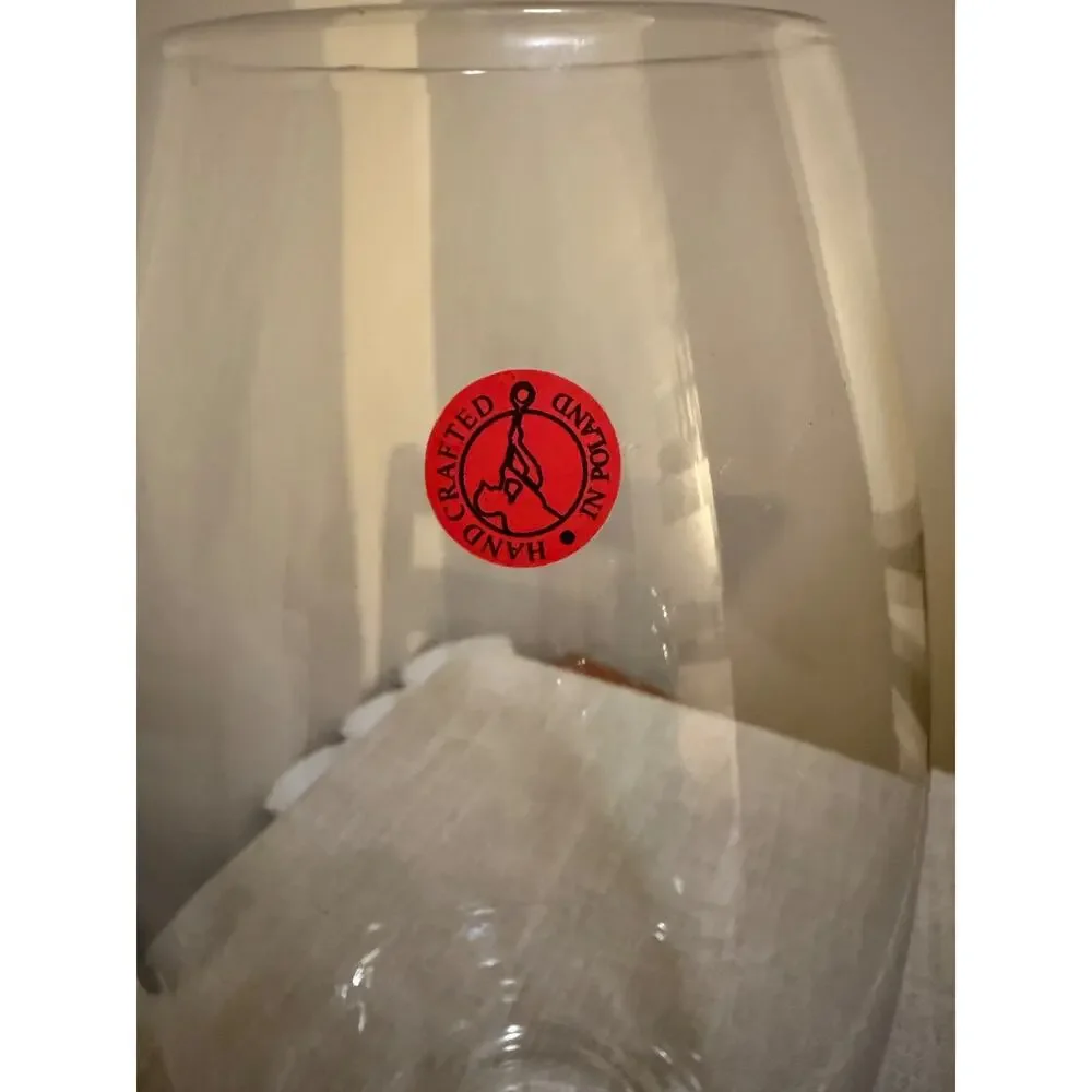🏺Handcrafted Polish Art Glass Vase Clear Modern Minimalist 11.75” Tall